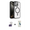 MARSİLYAN™- iPhone 16 Pro Max Kılıf Kıvılcım Prime - Şeffaf Pasifik Cam Ekran Koruyucu + Bilvis Titan Kamera Lens - TMGI