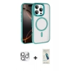 MARSİLYAN™- iPhone 16 Pro Max Kılıf Kıvılcım Prime - Şeffaf Pasifik Cam Ekran Koruyucu + Pers Alüminyum Kamera Lens - GS
