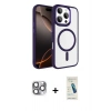 MARSİLYAN™- iPhone 16 Pro Max Kılıf Kıvılcım Prime - Şeffaf Pasifik Cam Ekran Koruyucu + Pers Alüminyum Kamera Lens - GI
