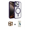 MARSİLYAN™- iPhone 16 Pro Max Kılıf Kıvılcım Prime - Şeffaf Pasifik Cam Ekran Koruyucu + Pers Alüminyum Kamera Lens - CLTM