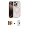 MARSİLYAN™- iPhone 16 Pro Max Kılıf Kıvılcım Prime - Şeffaf Pasifik Cam Ekran Koruyucu + Pers Alüminyum Kamera Lens - CLTM
