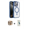 MARSİLYAN™- iPhone 16 Pro Max Kılıf Kıvılcım Prime - Şeffaf Pasifik Cam Ekran Koruyucu + Pers Alüminyum Kamera Lens - CLTM