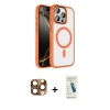 MARSİLYAN™- iPhone 16 Pro Max Kılıf Kıvılcım Prime - Şeffaf Pasifik Cam Ekran Koruyucu + Pers Alüminyum Kamera Lens - CLTM
