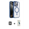 MARSİLYAN™- iPhone 16 Pro Max Kılıf Kıvılcım Prime - Şeffaf Pasifik Cam Ekran Koruyucu + PVD Metal Kamera Lens - SH