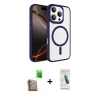 MARSİLYAN™- iPhone 16 Pro Max Kılıf Kıvılcım Prime - Şeffaf Pasifik Cam Ekran Koruyucu + Raze Metal Kamera Lens - CLTM