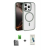MARSİLYAN™- iPhone 16 Pro Max Kılıf Kıvılcım Prime - Şeffaf Pasifik Cam Ekran Koruyucu + Raze Metal Kamera Lens - SH