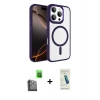 MARSİLYAN™- iPhone 16 Pro Max Kılıf Kıvılcım Prime - Şeffaf Pasifik Cam Ekran Koruyucu + Raze Metal Kamera Lens - SH