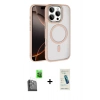 MARSİLYAN™- iPhone 16 Pro Max Kılıf Kıvılcım Prime - Şeffaf Pasifik Cam Ekran Koruyucu + Raze Metal Kamera Lens - SH