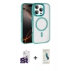 MARSİLYAN™- iPhone 16 Pro Max Kılıf Kıvılcım Prime - Şeffaf Pasifik Cam Ekran Koruyucu + Bilvis Titan Kamera Lens - SH