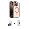 MARSİLYAN™- iPhone 16 Pro Max Kılıf Kıvılcım Prime - Şeffaf Pasifik Cam Ekran Koruyucu + Bilvis Titan Kamera Lens - SH