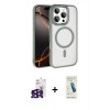 MARSİLYAN™- iPhone 16 Pro Max Kılıf Kıvılcım Prime - Şeffaf Pasifik Cam Ekran Koruyucu + Bilvis Titan Kamera Lens - SH