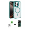 MARSİLYAN™- iPhone 16 Pro Max Kılıf Kıvılcım Prime - Siyah 360 Mat Full Body Arka Koruyucu + Raze Metal Kamera Lens - BZ