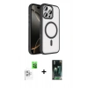 MARSİLYAN™- iPhone 16 Pro Max Kılıf Kıvılcım Prime - Siyah 360 Mat Full Body Arka Koruyucu + Raze Metal Kamera Lens - BZ