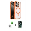 MARSİLYAN™- iPhone 16 Pro Max Kılıf Kıvılcım Prime - Siyah 360 Mat Full Body Arka Koruyucu + Raze Metal Kamera Lens - BZ