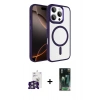 MARSİLYAN™- iPhone 16 Pro Max Kılıf Kıvılcım Prime - Siyah 360 Mat Full Body Arka Koruyucu + Bilvis Titan Kamera Lens - GS