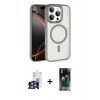 MARSİLYAN™- iPhone 16 Pro Max Kılıf Kıvılcım Prime - Siyah 360 Mat Full Body Arka Koruyucu + Bilvis Titan Kamera Lens - GS