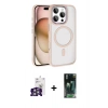 MARSİLYAN™- iPhone 16 Pro Max Kılıf Kıvılcım Prime - Siyah 360 Mat Full Body Arka Koruyucu + Bilvis Titan Kamera Lens - GS