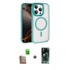 MARSİLYAN™- iPhone 16 Pro Max Kılıf Kıvılcım Prime - Siyah 360 Mat Full Body Arka Koruyucu + Çöl Titanyum Raze Metal Kamera Lens