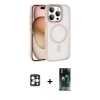 MARSİLYAN™- iPhone 16 Pro Max Kılıf Kıvılcım Prime - Siyah 360 Mat Full Body Arka Koruyucu + PVD Metal Kamera Lens - GD