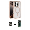 MARSİLYAN™- iPhone 16 Pro Max Kılıf Kıvılcım Prime - Siyah 360 Mat Full Body Arka Koruyucu + PVD Metal Kamera Lens - GD