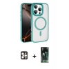 MARSİLYAN™- iPhone 16 Pro Max Kılıf Kıvılcım Prime - Siyah 360 Mat Full Body Arka Koruyucu + PVD Metal Kamera Lens - GD