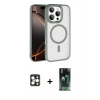 MARSİLYAN™- iPhone 16 Pro Max Kılıf Kıvılcım Prime - Siyah 360 Mat Full Body Arka Koruyucu + PVD Metal Kamera Lens - GD