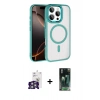 MARSİLYAN™- iPhone 16 Pro Max Kılıf Kıvılcım Prime - Siyah 360 Mat Full Body Arka Koruyucu + Bilvis Titan Kamera Lens - GS
