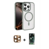 MARSİLYAN™- iPhone 16 Pro Max Kılıf Kıvılcım Prime - Siyah 360 Mat Full Body Arka Koruyucu + Pers Alüminyum Kamera Lens - CLTM