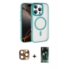 MARSİLYAN™- iPhone 16 Pro Max Kılıf Kıvılcım Prime - Siyah 360 Mat Full Body Arka Koruyucu + Pers Alüminyum Kamera Lens - CLTM