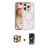 MARSİLYAN™- iPhone 16 Pro Max Kılıf Kıvılcım Prime - Siyah 360 Mat Full Body Arka Koruyucu + Pers Alüminyum Kamera Lens - CLTM