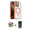MARSİLYAN™- iPhone 16 Pro Max Kılıf Kıvılcım Prime - Siyah 360 Mat Full Body Arka Koruyucu + Pers Alüminyum Kamera Lens - CLTM