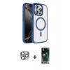 MARSİLYAN™- iPhone 16 Pro Max Kılıf Kıvılcım Prime - Siyah 360 Mat Full Body Arka Koruyucu + Pers Alüminyum Kamera Lens - GI