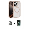 MARSİLYAN™- iPhone 16 Pro Max Kılıf Kıvılcım Prime - Siyah 360 Mat Full Body Arka Koruyucu + PVD Metal Kamera Lens - GS
