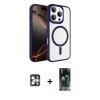 MARSİLYAN™- iPhone 16 Pro Max Kılıf Kıvılcım Prime - Siyah 360 Mat Full Body Arka Koruyucu + PVD Metal Kamera Lens - GS