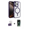 MARSİLYAN™- iPhone 16 Pro Max Kılıf Kıvılcım Prime - Siyah 360 Mat Full Body Arka Koruyucu + Bilvis Titan Kamera Lens - SH