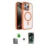 MARSİLYAN™- iPhone 16 Pro Max Kılıf Kıvılcım Prime - Siyah 360 Mat Full Body Arka Koruyucu + Siyah Raze Metal Kamera Lens