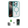 MARSİLYAN™- iPhone 16 Pro Max Kılıf Kıvılcım Prime - Siyah 360 Mat Full Body Arka Koruyucu + Siyah Raze Metal Kamera Lens