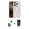 MARSİLYAN™- iPhone 16 Pro Max Kılıf Kıvılcım Prime - Siyah 360 Mat Full Body Arka Koruyucu + Siyah Raze Metal Kamera Lens