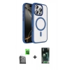MARSİLYAN™- iPhone 16 Pro Max Kılıf Kıvılcım Prime - Siyah 360 Mat Full Body Arka Koruyucu + Siyah Raze Metal Kamera Lens