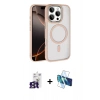 MARSİLYAN™- iPhone 16 Pro Max Kılıf Kıvılcım Prime - Siyah 3D Antistatik Cam Ekran Koruyucu + Bilvis Titan Kamera Lens - TMGI