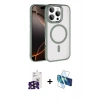 MARSİLYAN™- iPhone 16 Pro Max Kılıf Kıvılcım Prime - Siyah 3D Antistatik Cam Ekran Koruyucu + Bilvis Titan Kamera Lens - SH