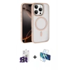 MARSİLYAN™- iPhone 16 Pro Max Kılıf Kıvılcım Prime - Siyah 3D Antistatik Cam Ekran Koruyucu + Bilvis Titan Kamera Lens - SH