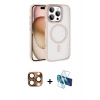 MARSİLYAN™- iPhone 16 Pro Max Kılıf Kıvılcım Prime - Siyah 3D Antistatik Cam Ekran Koruyucu + Pers Alüminyum Kamera Lens - CLTM