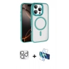 MARSİLYAN™- iPhone 16 Pro Max Kılıf Kıvılcım Prime - Siyah 3D Antistatik Cam Ekran Koruyucu + Pers Alüminyum Kamera Lens - GS
