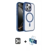 MARSİLYAN™- iPhone 16 Pro Max Kılıf Kıvılcım Prime - Siyah 3D Antistatik Cam Ekran Koruyucu + PVD Metal Kamera Lens - GS