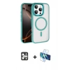 MARSİLYAN™- iPhone 16 Pro Max Kılıf Kıvılcım Prime - Siyah 3D Antistatik Cam Ekran Koruyucu + PVD Metal Kamera Lens - GS