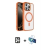 MARSİLYAN™- iPhone 16 Pro Max Kılıf Kıvılcım Prime - Siyah 3D Antistatik Cam Ekran Koruyucu + PVD Metal Kamera Lens - GS