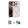 MARSİLYAN™- iPhone 16 Pro Max Kılıf Kıvılcım Prime - Siyah 3D Antistatik Cam Ekran Koruyucu + PVD Metal Kamera Lens - GS