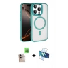 MARSİLYAN™- iPhone 16 Pro Max Kılıf Kıvılcım Prime - Siyah 3D Antistatik Cam Ekran Koruyucu + Raze Metal Kamera Lens - NLGY