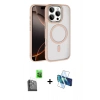 MARSİLYAN™- iPhone 16 Pro Max Kılıf Kıvılcım Prime - Siyah 3D Antistatik Cam Ekran Koruyucu + Raze Metal Kamera Lens - SH